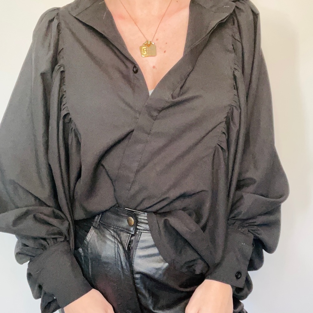 Nasty Gal Balloon Sleeve Blouse - Picture 2 of 3